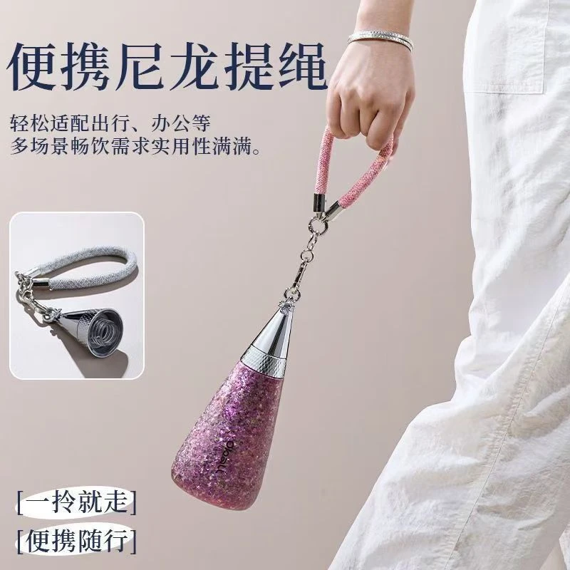 oball纯钛女神保温杯女生高颜值吸管水杯2024新款送礼便携钛杯子