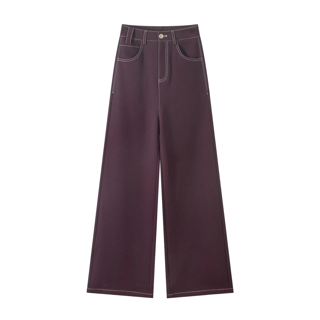 秋季宽松高腰显瘦长裤休闲百搭瘦版垂感直筒裤