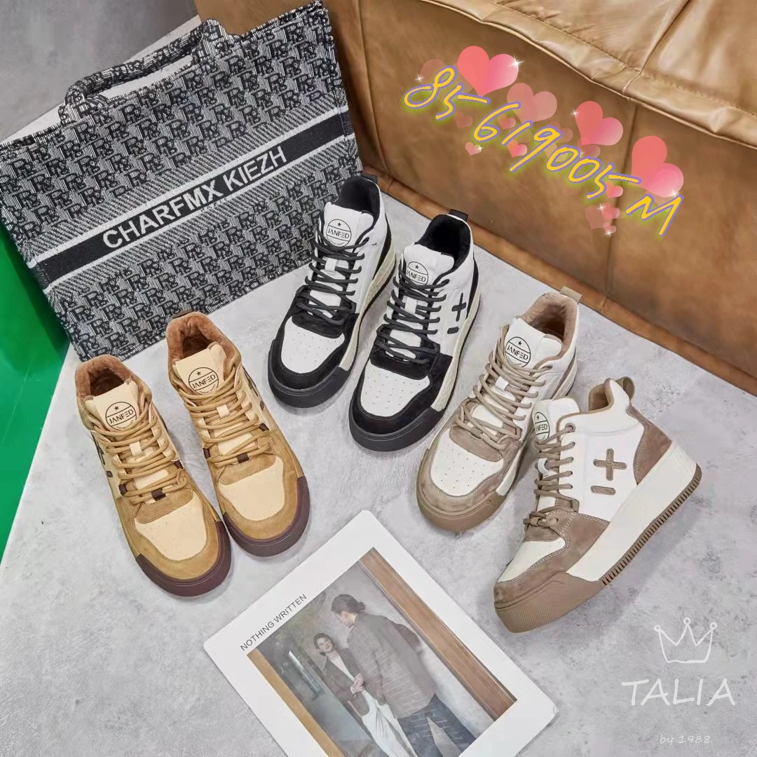 TALIA/特丽雅运动时尚百搭女士厚底高帮加绒休闲板鞋85619005M