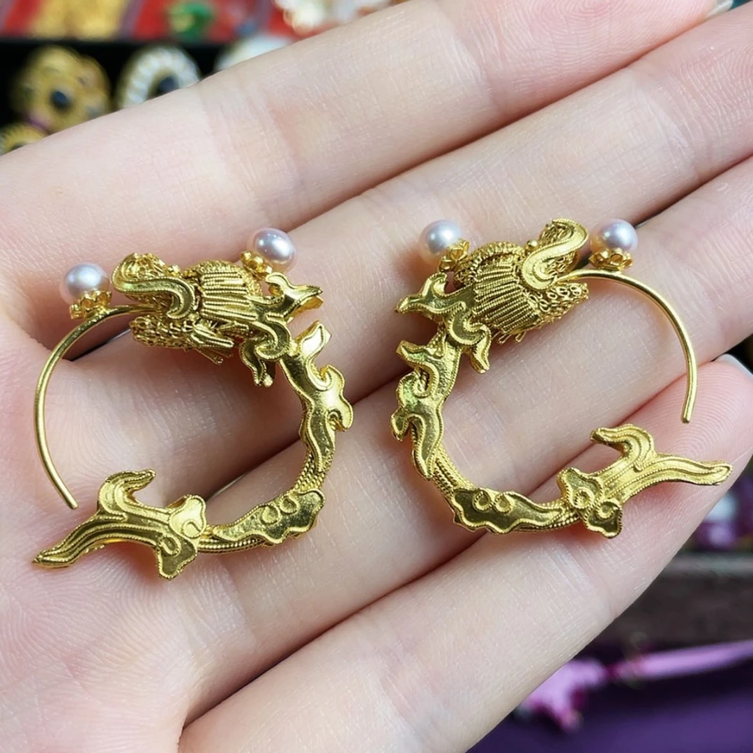 【闪购商品】淡水珍珠耳环银S925镀金镶嵌