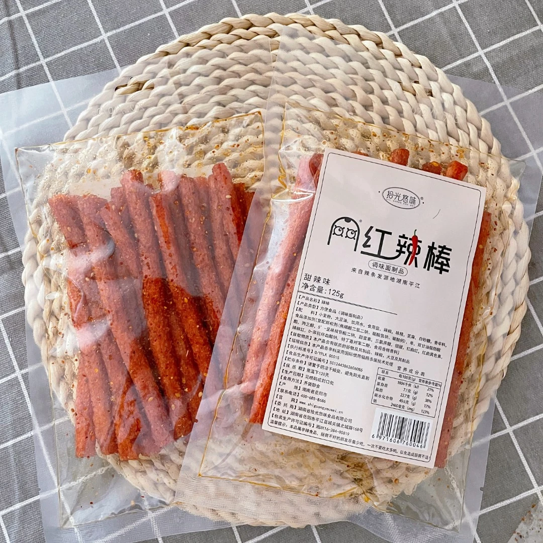 湖南平江大辣条拾光悠味 童年味道 网红辣条辣片辣棒香辣味125g