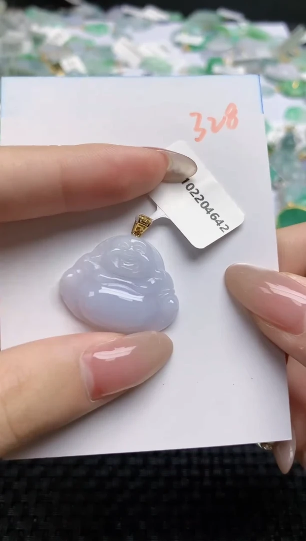 【闪购商品】翡翠颈饰18K金镶嵌天然翡翠A货，