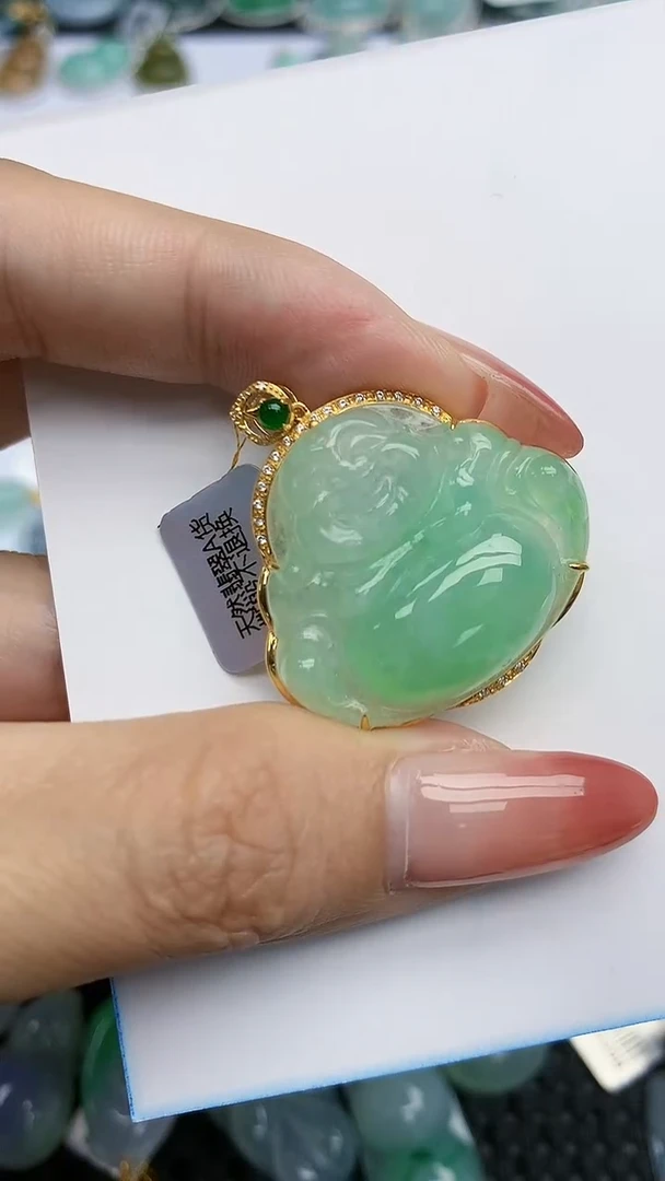 【闪购商品】翡翠颈饰18K金镶嵌天然翡翠A货,94,中国好珍宝,