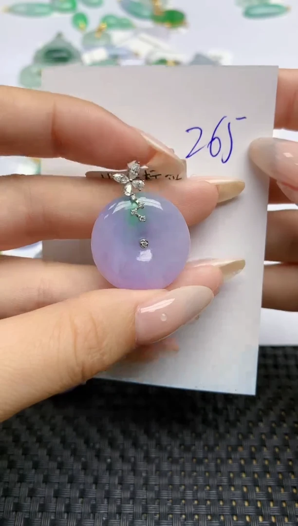 【闪购商品】翡翠颈饰18K金镶嵌天然翡翠A货,265
