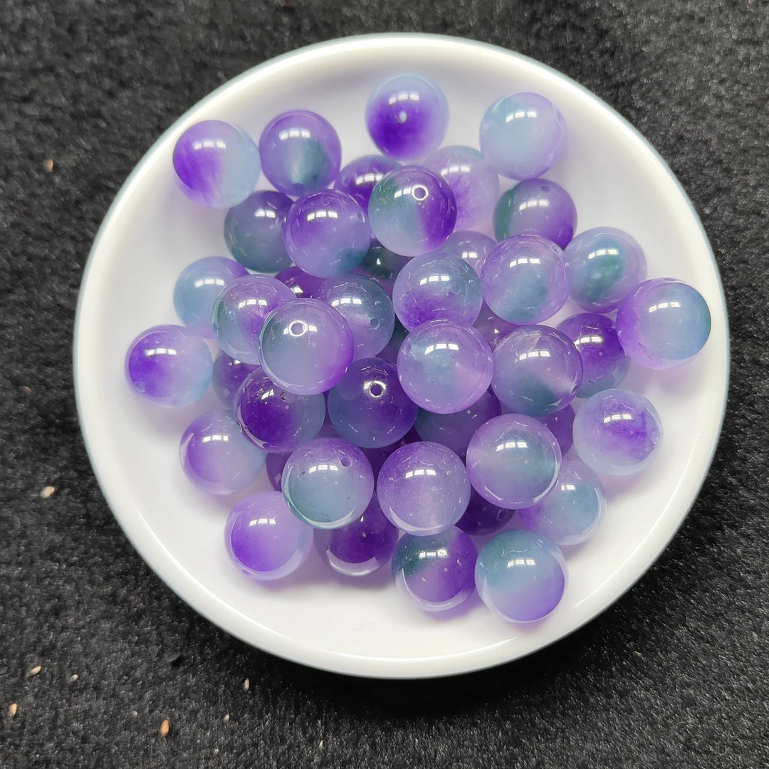 天然散珠 冰飘紫 14mm 16颗（赠弹力绳） PZ007