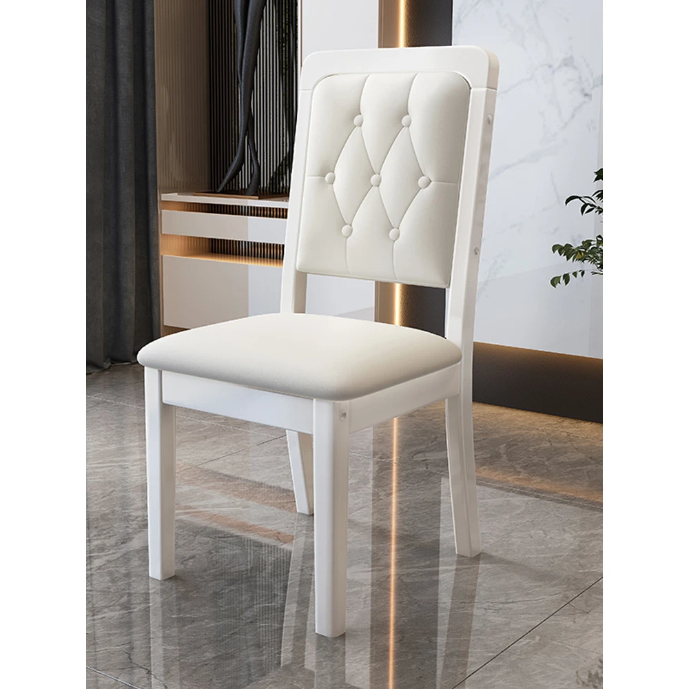 全实木餐椅软包靠背椅现代简约凳子酒店椅子餐桌家用北欧休闲客厅