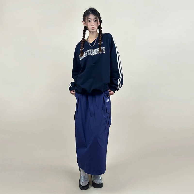 1993STUDIOikonBOBBY同款男女情侣美式复古小众设计感春秋V领卫衣