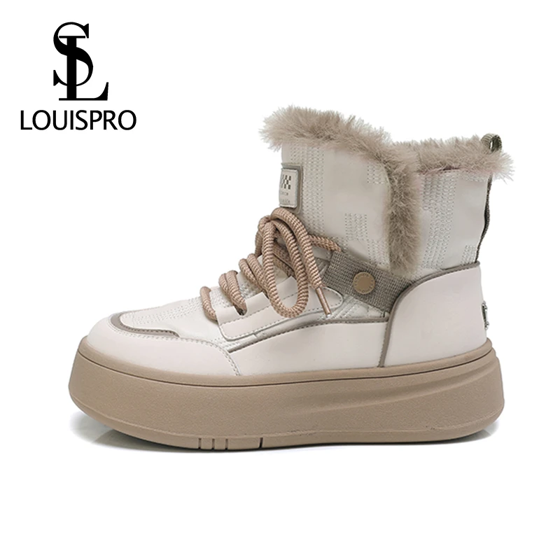 【法国名品 手工制造】LOUISPRO厚底秋冬雪地靴加绒女棉靴保暖靴子