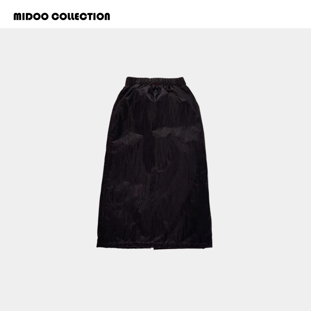 MIDOO 显瘦百搭a字松紧腰夹棉半裙