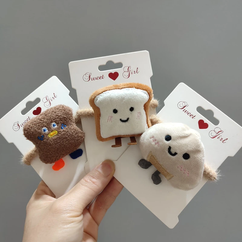 卡通芝士吐司表情面包可爱发圈饭团丸子头发饰软萌手链发绳发圈