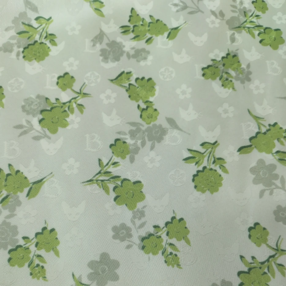 宥芈布行提花醋酸麻纱缎时装服装面料布475号