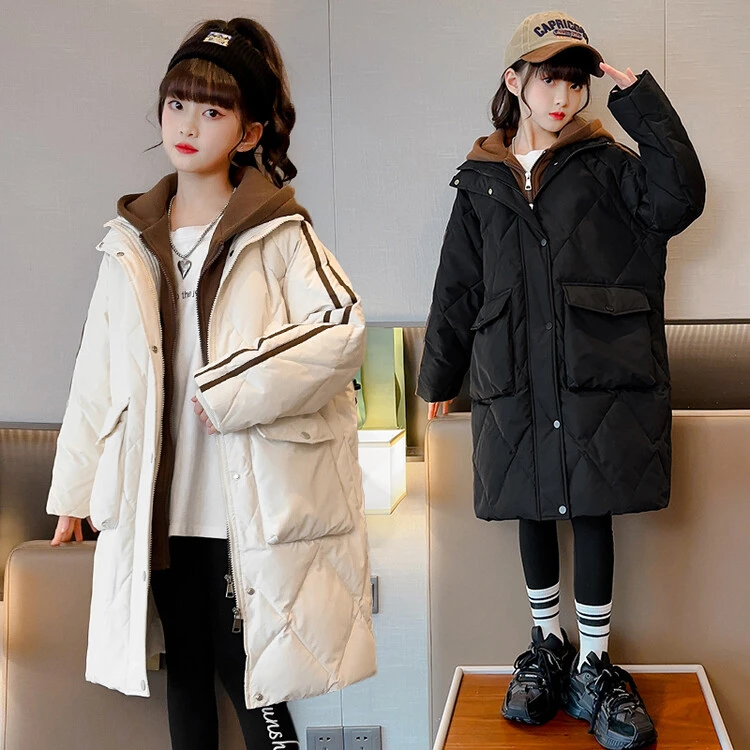 女大童羽绒服长款2023新款儿童洋气冬季童装12女童冬学生15岁外套