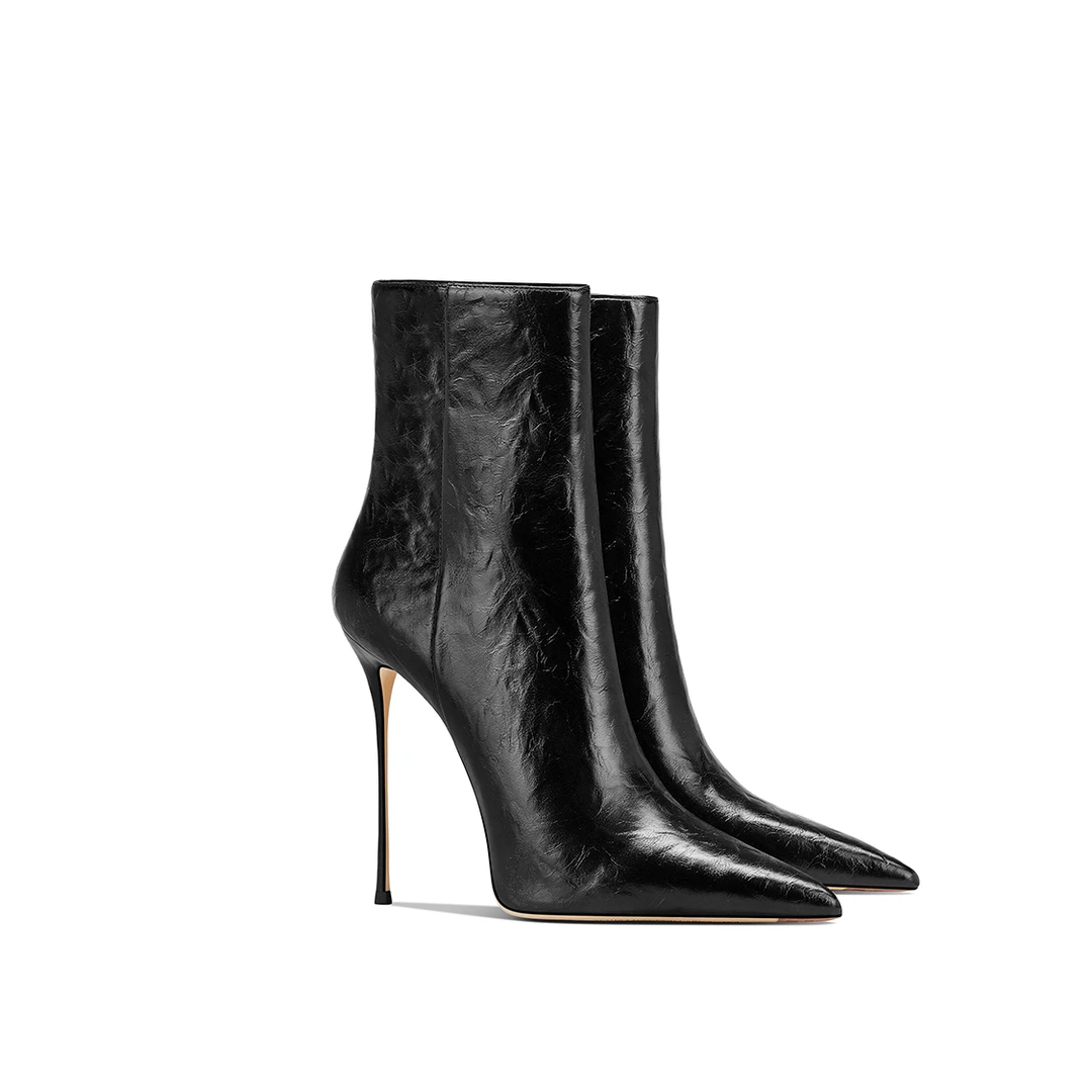 爆款洋气黑色高跟短靴气质高级感2025秋冬新款百搭气质不累时装靴