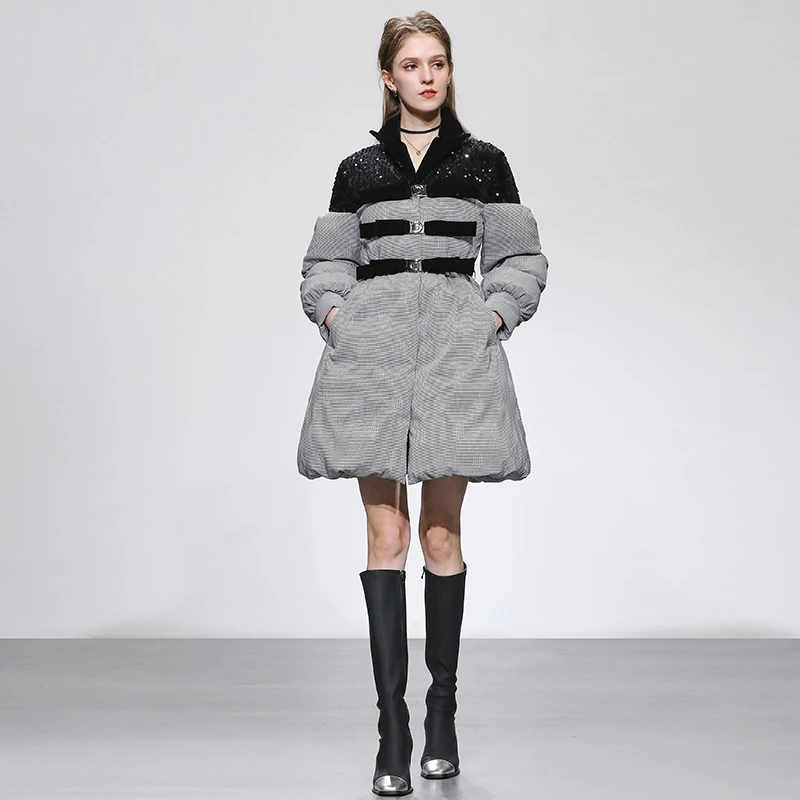 潮流-冬新款巴洛克甜美中长款羽绒服甜酷外套GC32594