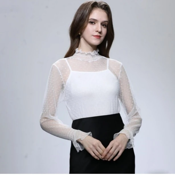 女娲石-达菲时尚秋冬立领喇叭袖优雅打底衫套头衫SSM00001