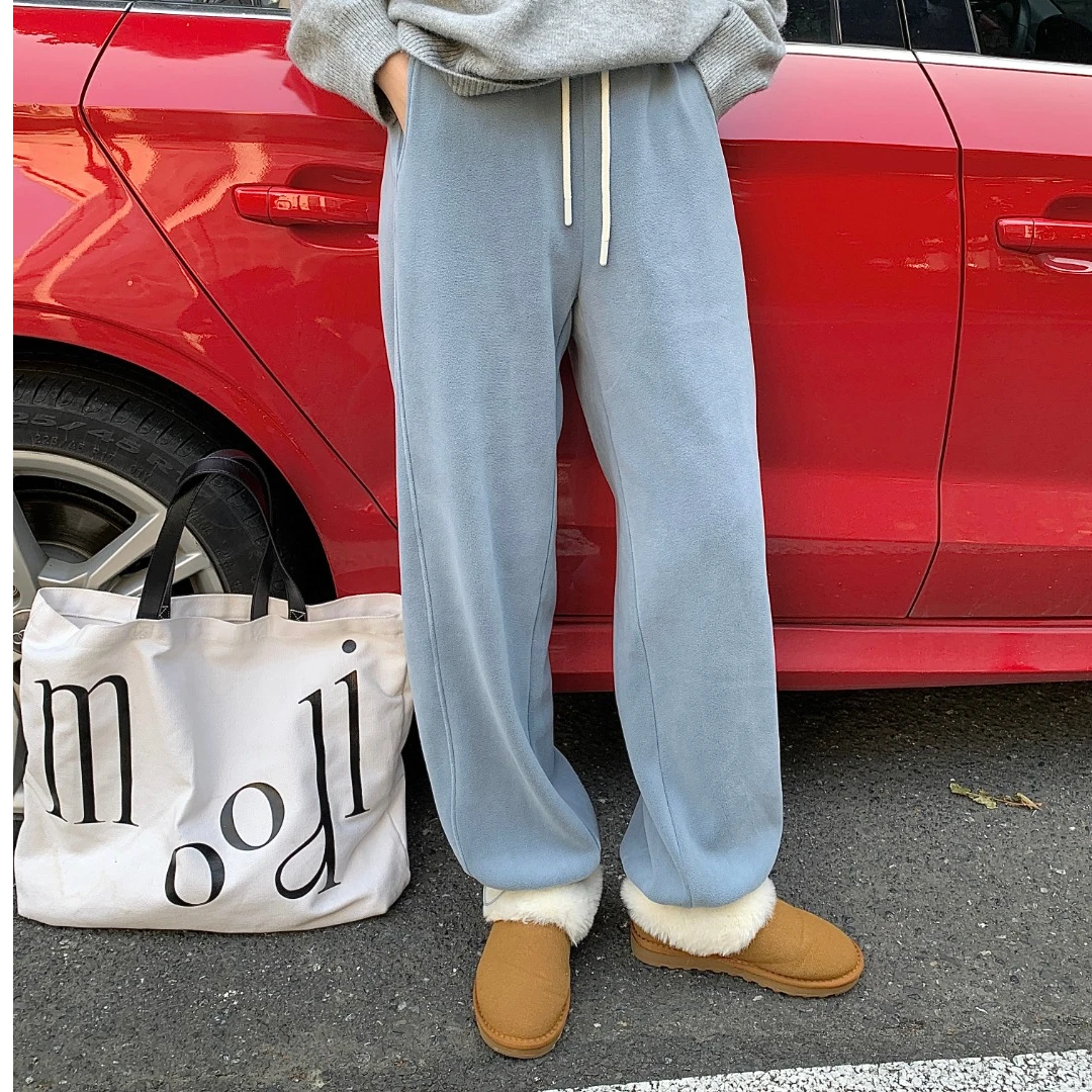 【暖暖裤】韩版舒适透气绒感500g双面奥利绒两穿卫裤厚款加厚