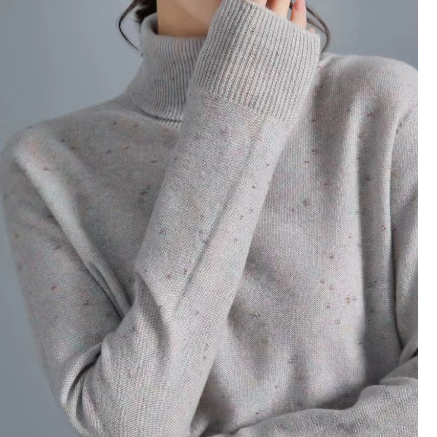 秋冬 双翻领金豆针织6169百搭100羊毛衫女经典百搭套头时尚