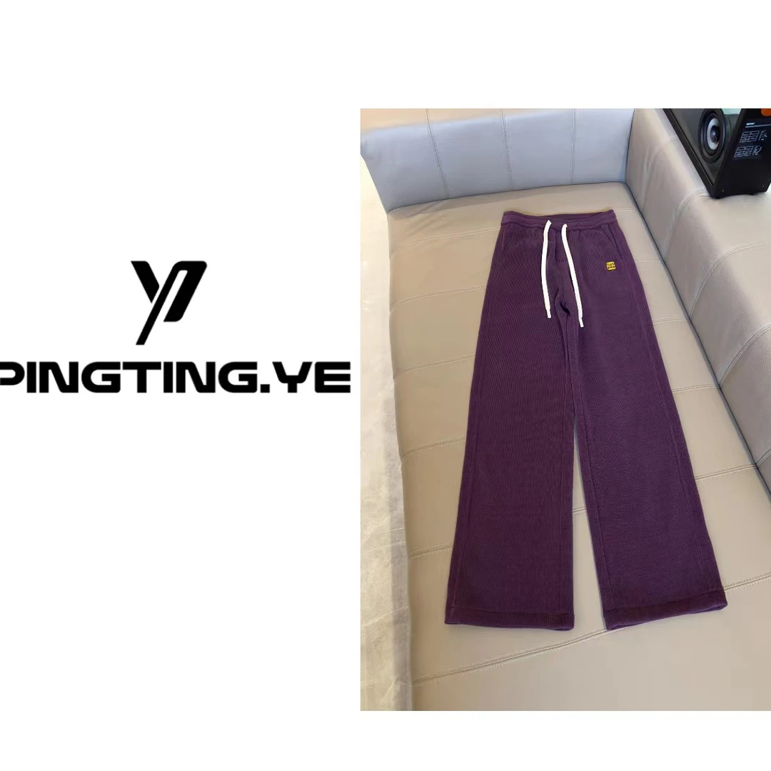 PINGTING.YE加绒高腰条绒舒适时尚百搭显瘦休闲直筒裤PT1635
