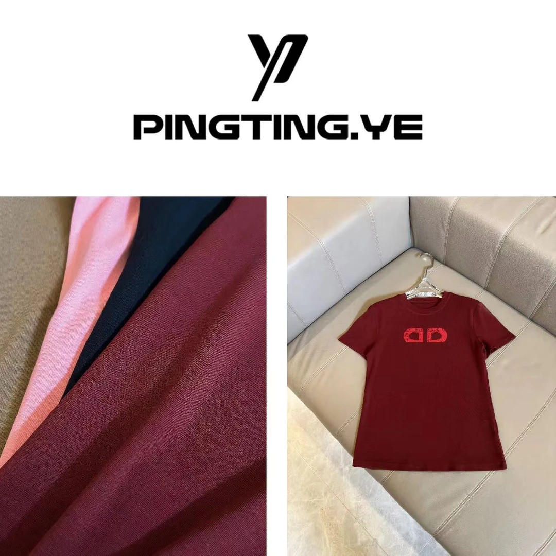 PINGTING.YE字母印花圆领简约休闲感百搭显瘦短袖T恤PT5886