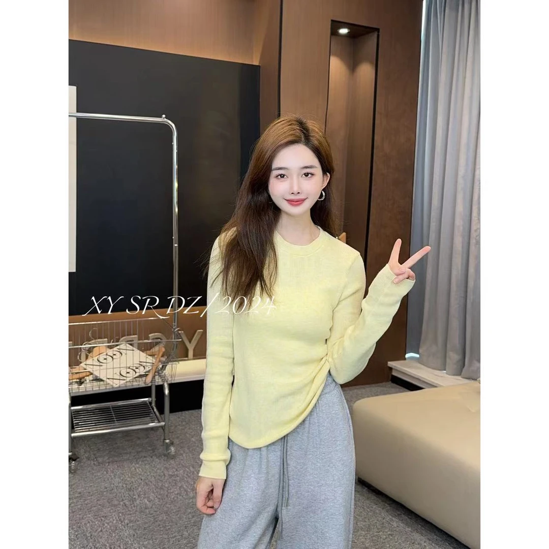 多色圆领上衣 小允姐姐2024新款时尚气质高级多色圆领上衣