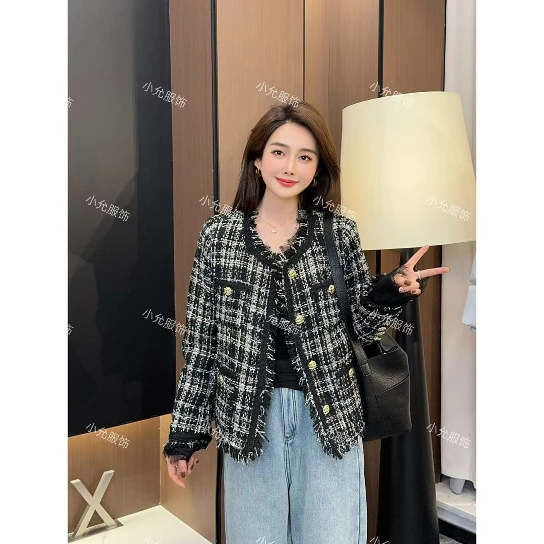 流苏小香羽绒 小允姐姐2024新款时尚高级流苏小香羽绒