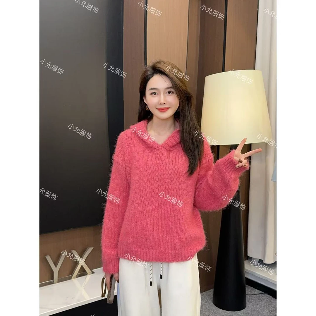 绚丽连帽毛衣 小允姐姐2024新款时尚气质高级多色连帽毛衣