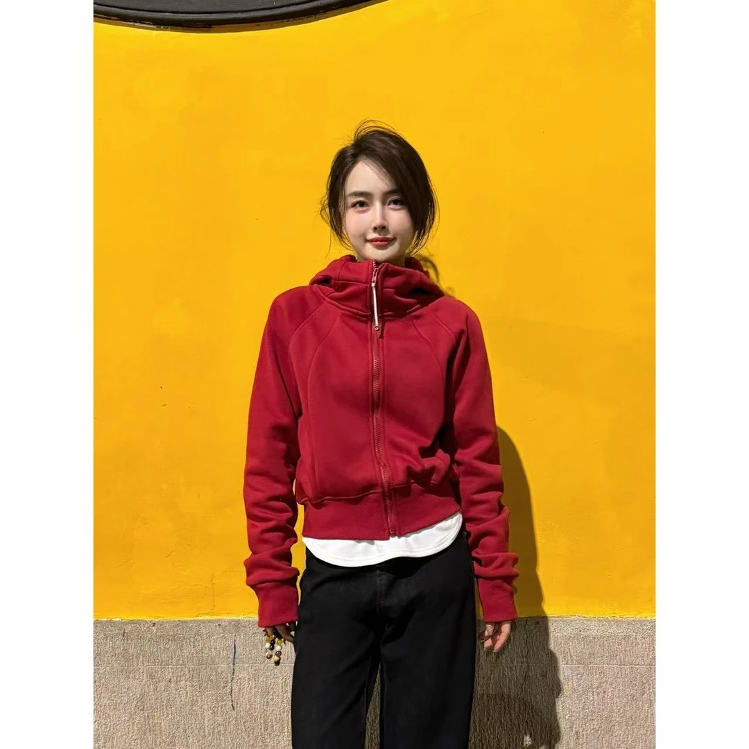 Lu系拉链卫衣外套 小允姐姐2024新款时尚气质高级加绒拉链卫衣