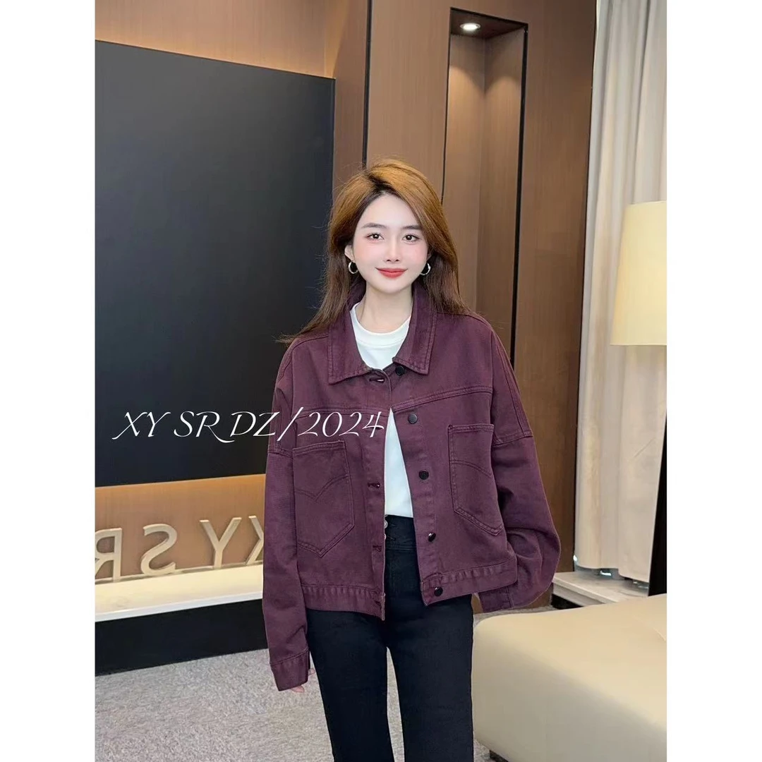 干枯玫瑰 小允姐姐2024新款时尚气质高级多色牛仔外套