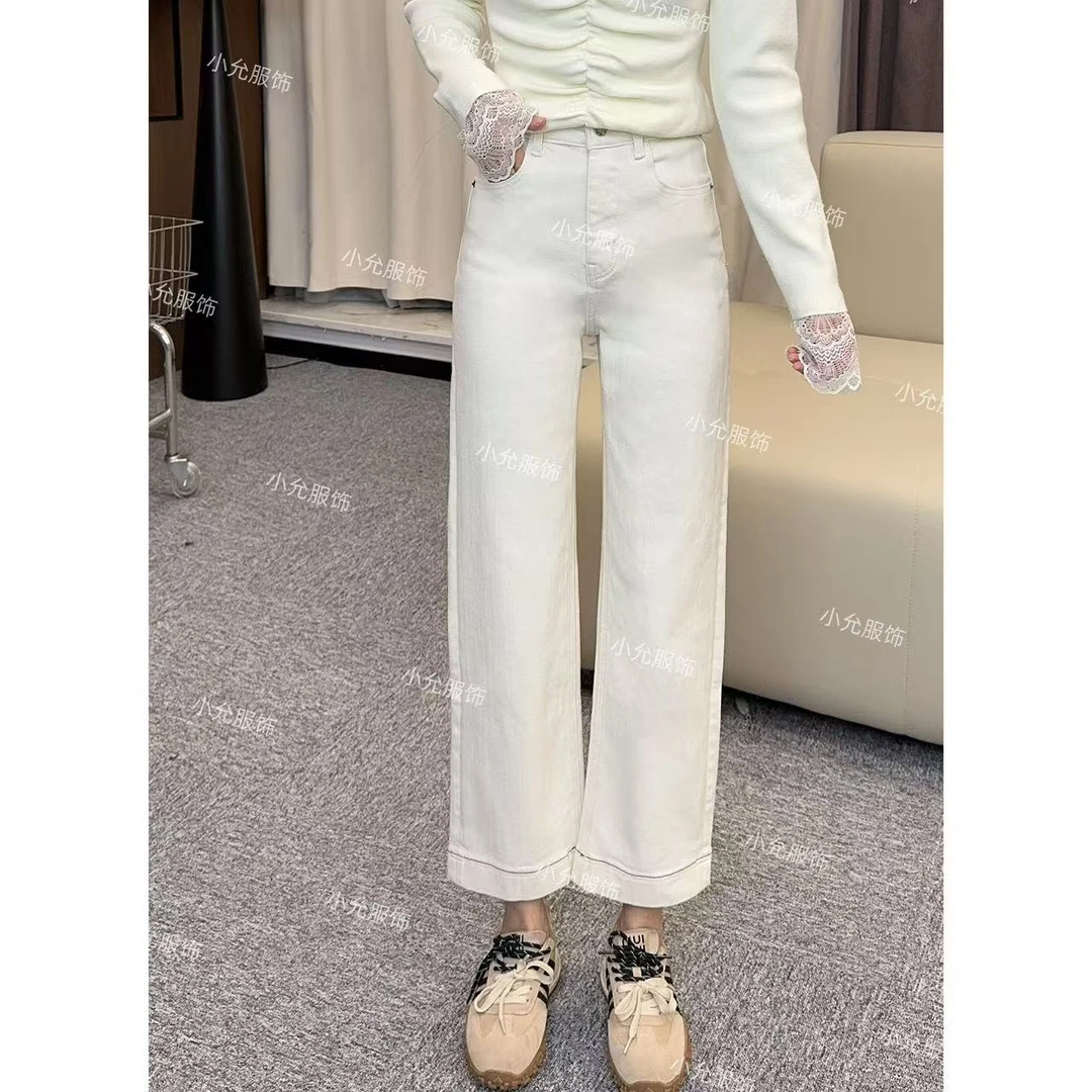 三色单扣直筒裤 小允姐姐2024新款时尚高级三色单扣直筒裤