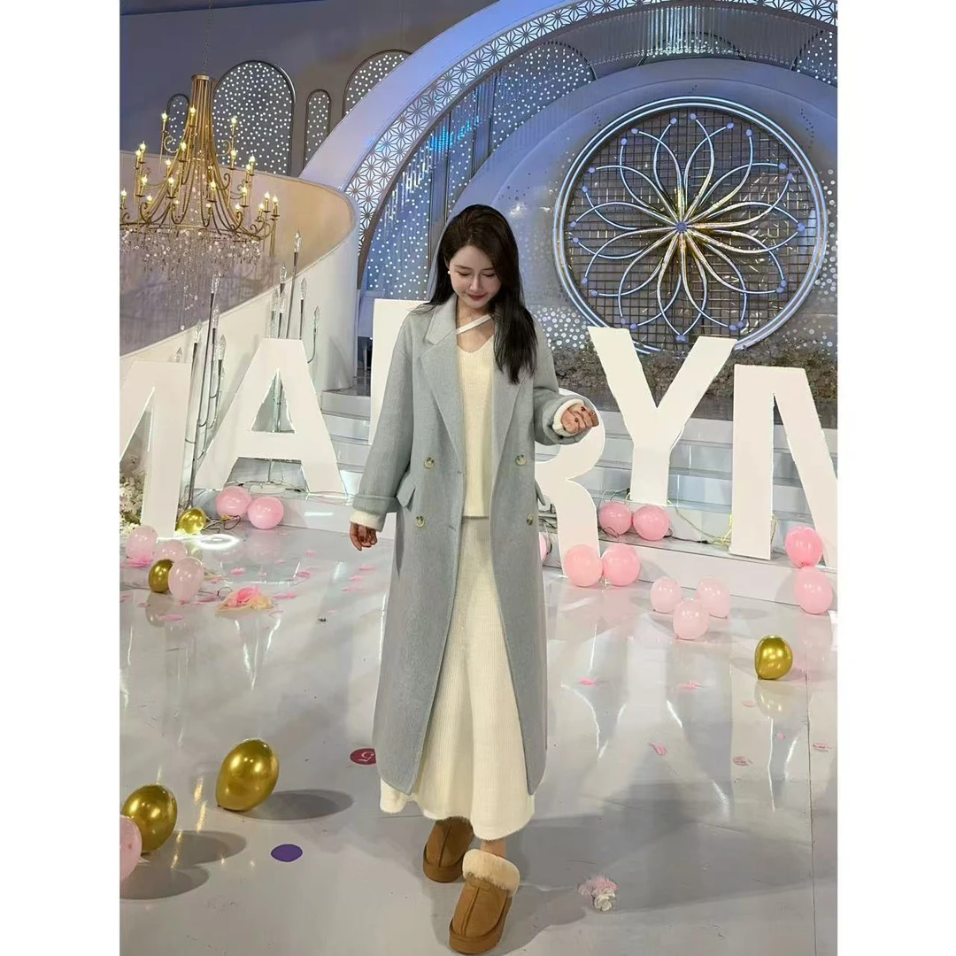 【1124】阳光玫瑰 小允姐姐2024新款时尚气质高级秋冬羊毛大衣