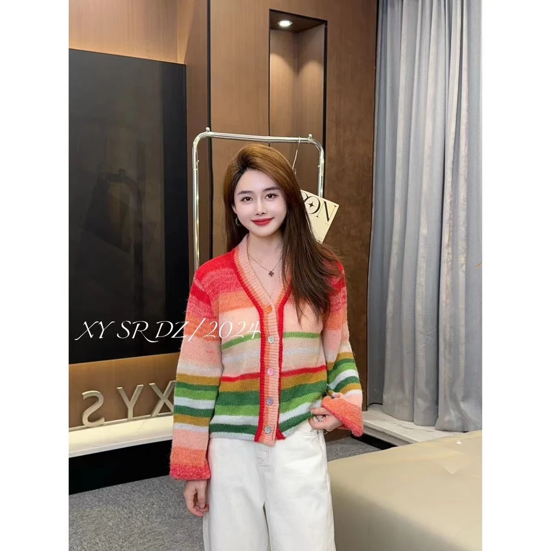 七彩毛衣 小允姐姐2024新款时尚气质高级七彩毛衣