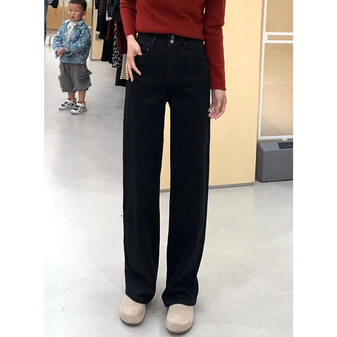 喜欢双扣牛仔裤 小允姐姐2024新款时尚高级两色双扣牛仔裤