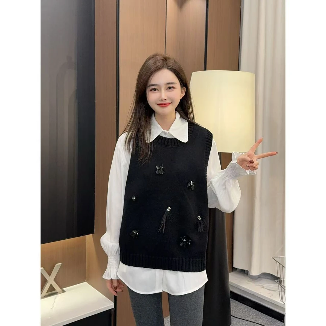 翩翩蝴蝶马甲 小允姐姐2024新款时尚气质高级翩翩蝴蝶无袖马甲