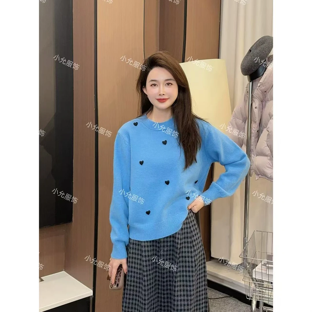 立体桃心毛衣 小允姐姐2024新款时尚气质高级立体桃心毛衣
