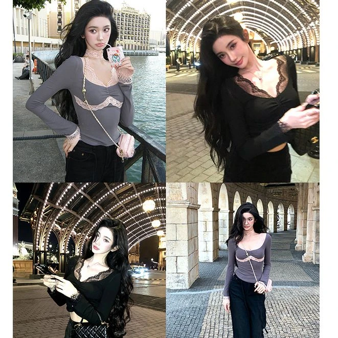 芭比姨【纯欲新宠】 性感蕾丝打底内搭辣妹女BBYAK24T0439