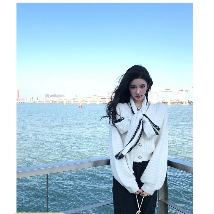 芭比姨【闲暇时光】 2024年冬季新款软糯蝴蝶结毛衣BBYAF24T0432