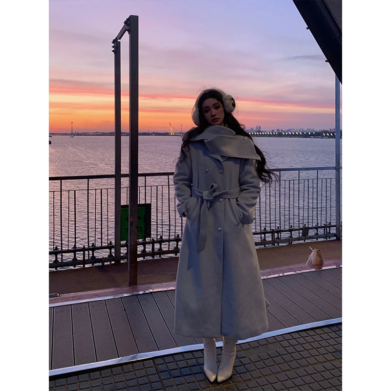 芭比姨【滨湖之恋】2024冬季新款高质感毛呢外套BBYAF24C0381