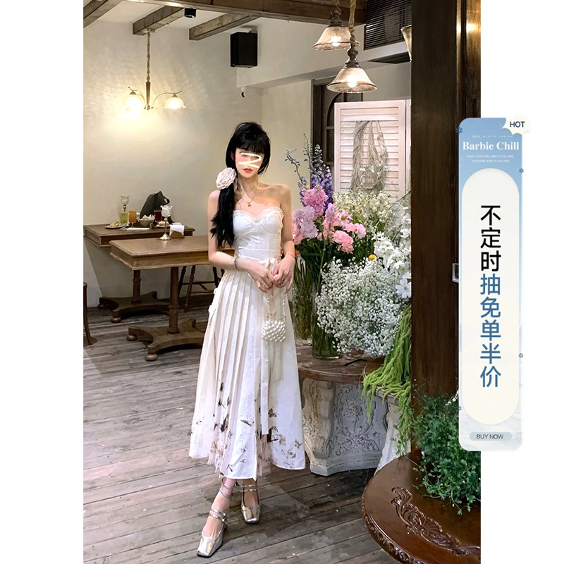 芭比姨原创新中式马面裙女2024年春款国风汉服一片式百褶半身裙