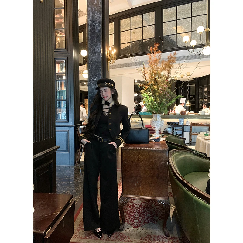 芭比姨【中古世家】2024冬季新款小立领时尚休闲外套套装气质显瘦