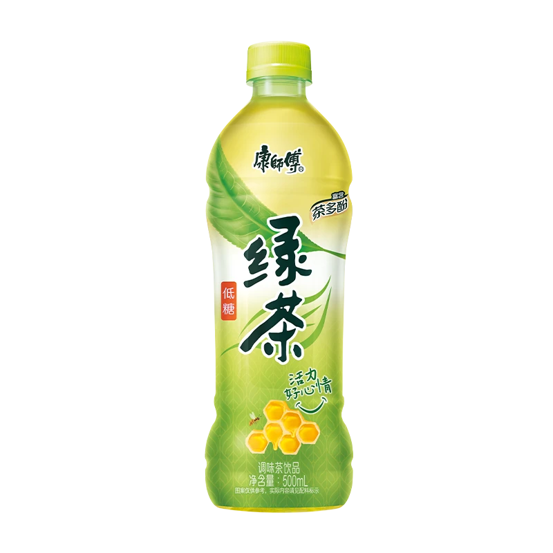 【2023年3月产】康师傅绿茶饮料500ml*7瓶好喝的饮料低糖茶多酚