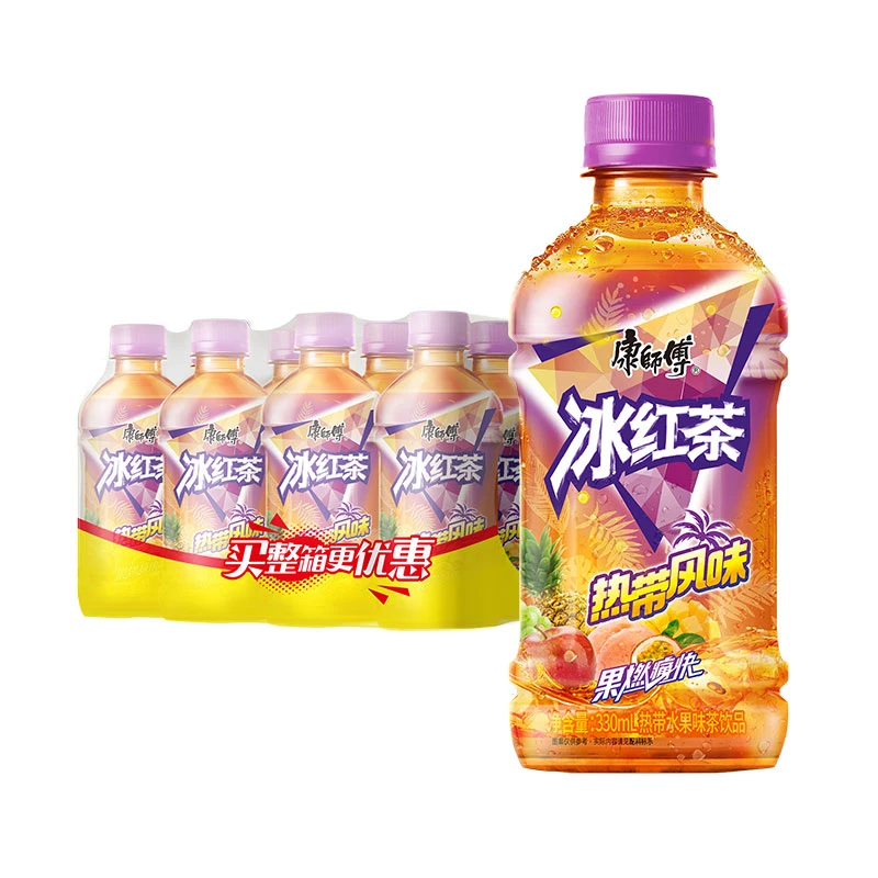 康师傅冰红茶热带风味330ml迷你小瓶12瓶茶饮品饮料果香食用常温