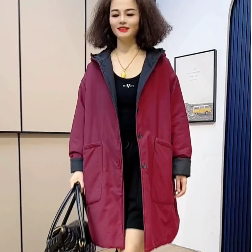 原创拼色大气棉衣外套