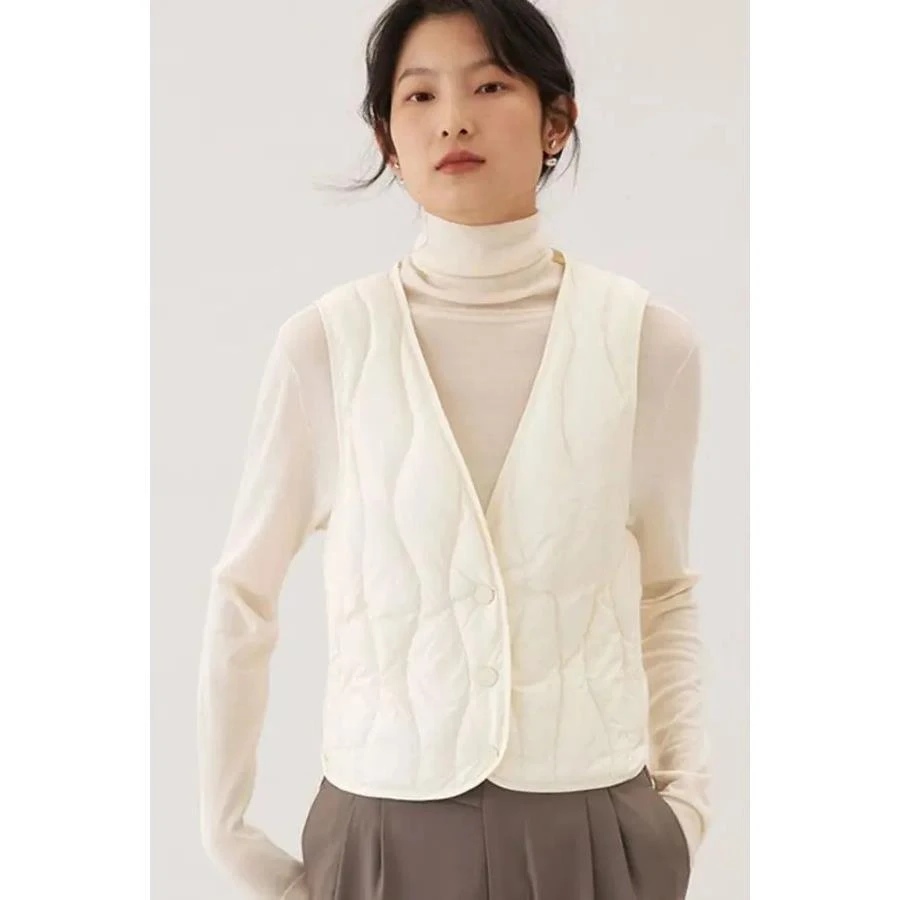 艾莱依羽绒马甲女马甲女内穿羽绒背心女白鸭绒马夹洋气外穿内胆短