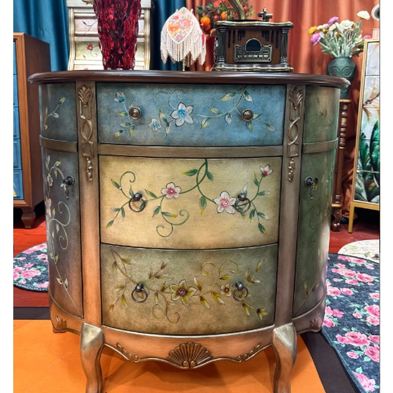 美式实木斗柜卧室五斗收纳柜门厅玄关四斗储物柜大容量抽屉三斗柜