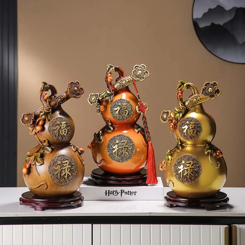 招财如意葫芦摆件新中式玄关电视柜酒柜装饰品新房乔迁开业礼品