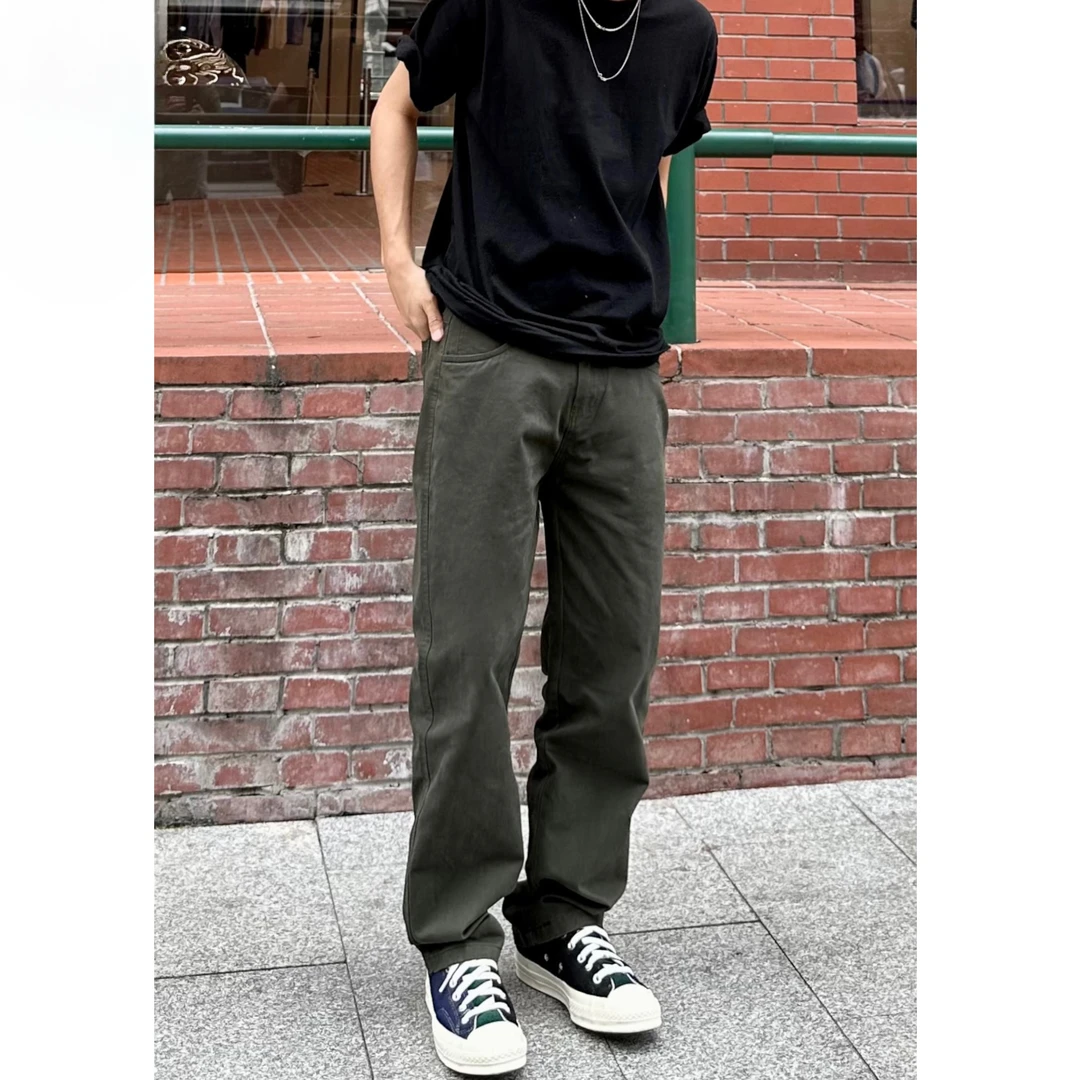 Zack校长 水洗做旧磨毛直筒休闲长裤百搭风格高级感色高街显瘦