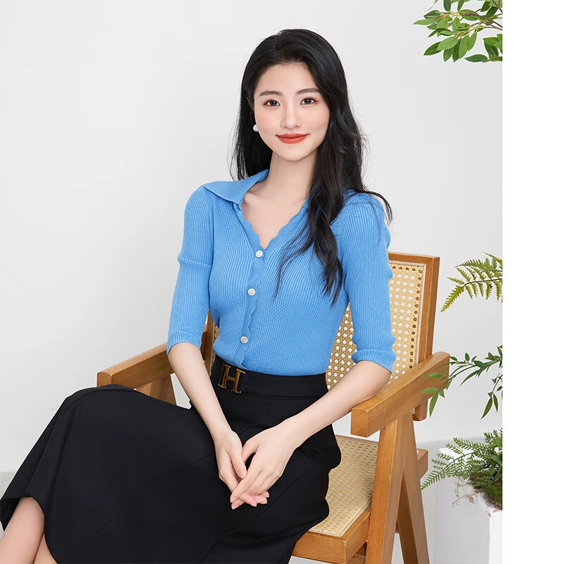 【小余专属】佳人苑针织衫女2024年春季新款J315046