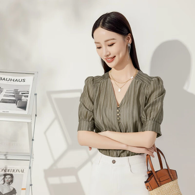 【柠檬专属】佳人苑雪纺衫女夏季新款J322026