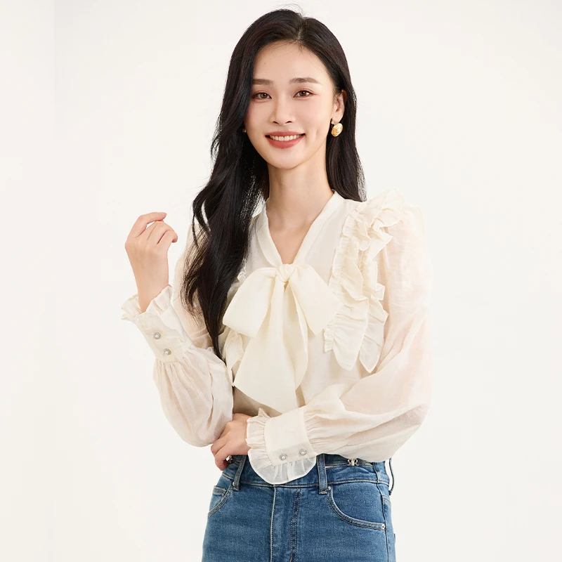 【大叔专享】佳人苑雪纺衫女春季新款J412002