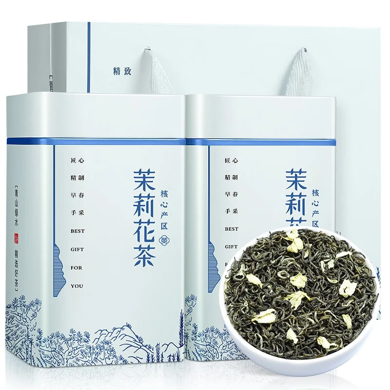 陈一凡川派茉莉飘雪 茉莉花茶特级浓香型新茶四川花毛峰250g罐装